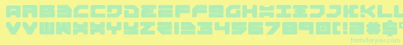 フォントOmega3e – 黄色い背景に緑の文字