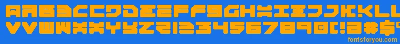 Police Omega3e – polices orange sur fond bleu