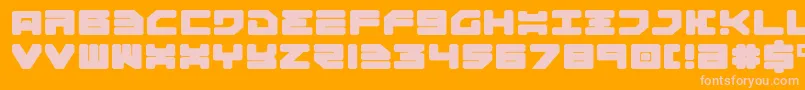Omega3e-Schriftart – Rosa Schriften auf orangefarbenem Hintergrund