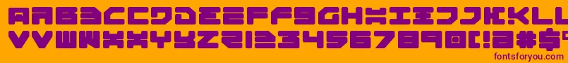 Omega3e-Schriftart – Violette Schriften auf orangefarbenem Hintergrund