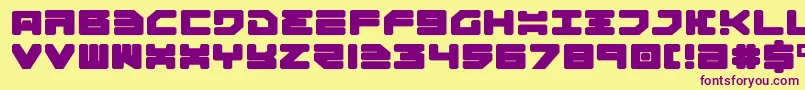 Omega3e Font – Purple Fonts on Yellow Background