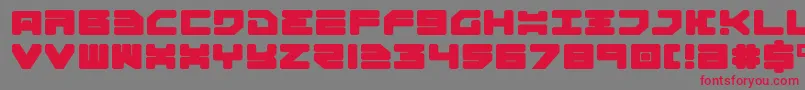 フォントOmega3e – 赤い文字の灰色の背景