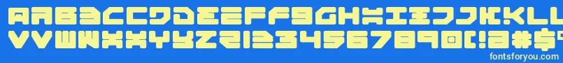 Omega3e Font – Yellow Fonts on Blue Background