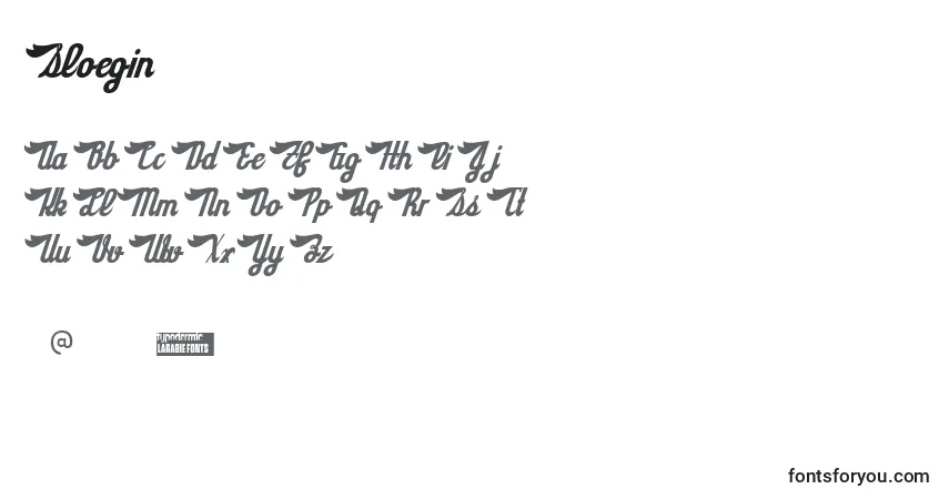 Schriftart Sloegin – Alphabet, Zahlen, spezielle Symbole