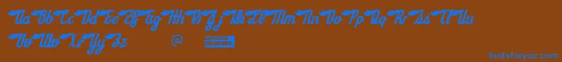 Sloegin Font – Blue Fonts on Brown Background