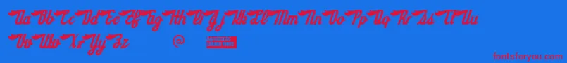 Sloegin Font – Red Fonts on Blue Background