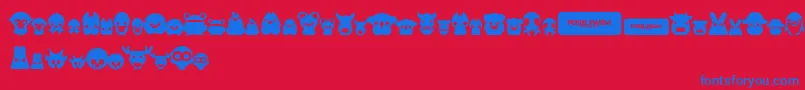 Pxlfrmpets Font – Blue Fonts on Red Background