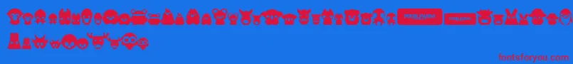 Pxlfrmpets Font – Red Fonts on Blue Background