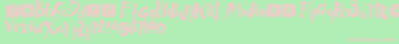 Шрифт FdtguethoDemoVersion – розовые шрифты на зелёном фоне