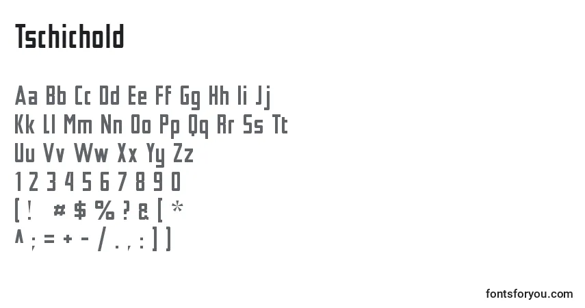 A fonte Tschichold – alfabeto, números, caracteres especiais