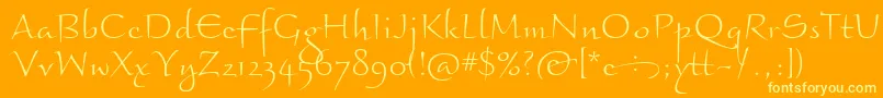 BraganzaltitcTt Font – Yellow Fonts on Orange Background