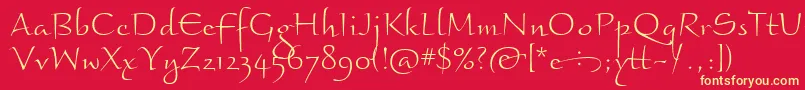 BraganzaltitcTt Font – Yellow Fonts on Red Background