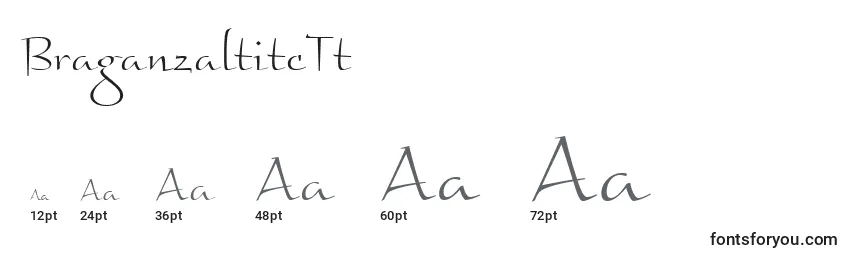 BraganzaltitcTt Font Sizes
