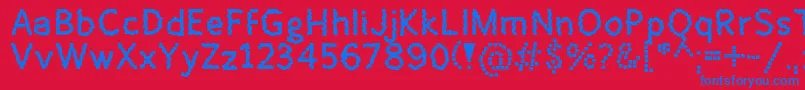 Enie-fontti – siniset fontit punaisella taustalla