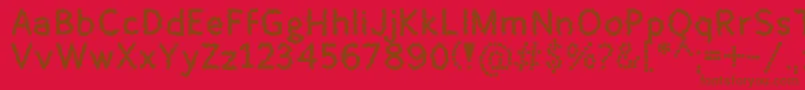 Lisätietoja Enie-fontista Enie-fontti – ruskeat fontit punaisella taustalla