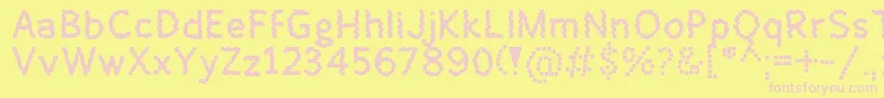 フォントEnie – ピンクのフォント、黄色の背景