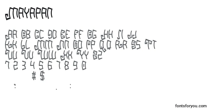 Mayapan (85067)-fontti – aakkoset, numerot, erikoismerkit