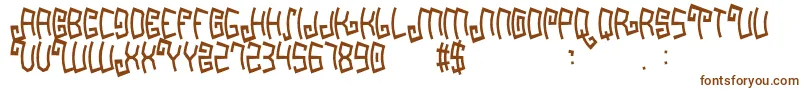 Mayapan-Schriftart – Braune Schriften auf weißem Hintergrund