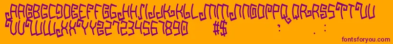 Mayapan Font – Purple Fonts on Orange Background