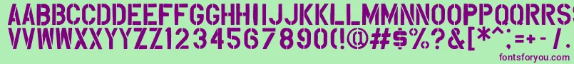 Overspray Font – Purple Fonts on Green Background