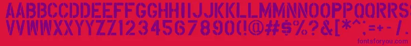 Overspray-Schriftart – Violette Schriften auf rotem Hintergrund