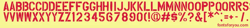 Overspray Font – Red Fonts on Yellow Background