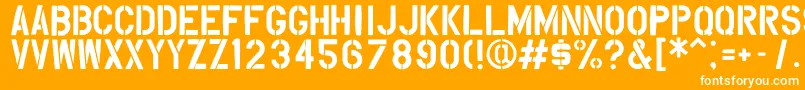 Overspray Font – White Fonts on Orange Background