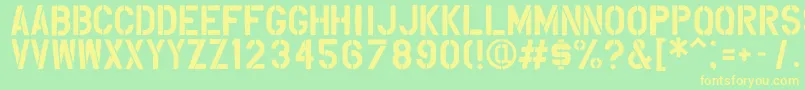 Overspray Font – Yellow Fonts on Green Background