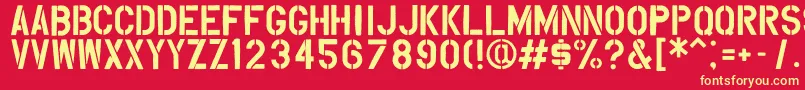 Overspray Font – Yellow Fonts on Red Background