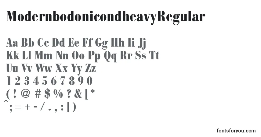 Czcionka ModernbodonicondheavyRegular – alfabet, cyfry, specjalne znaki