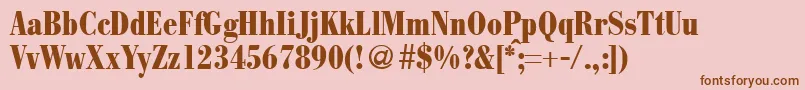 ModernbodonicondheavyRegular-Schriftart – Braune Schriften auf rosa Hintergrund