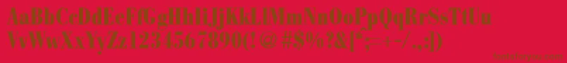 ModernbodonicondheavyRegular Font – Brown Fonts on Red Background