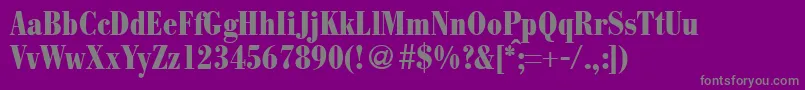 ModernbodonicondheavyRegular-Schriftart – Graue Schriften auf violettem Hintergrund
