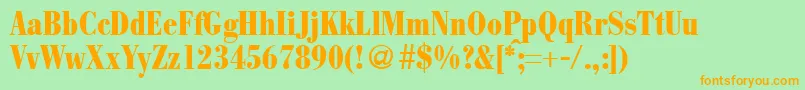 ModernbodonicondheavyRegular-Schriftart – Orangefarbene Schriften auf grünem Hintergrund