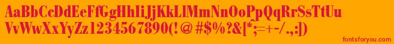 ModernbodonicondheavyRegular-Schriftart – Rote Schriften auf orangefarbenem Hintergrund