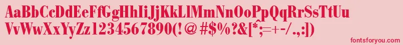ModernbodonicondheavyRegular-Schriftart – Rote Schriften auf rosa Hintergrund