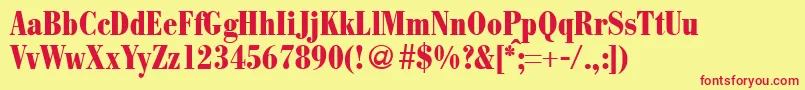 ModernbodonicondheavyRegular Font – Red Fonts on Yellow Background