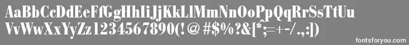 ModernbodonicondheavyRegular-Schriftart – Weiße Schriften auf grauem Hintergrund