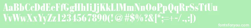 ModernbodonicondheavyRegular Font – White Fonts on Green Background