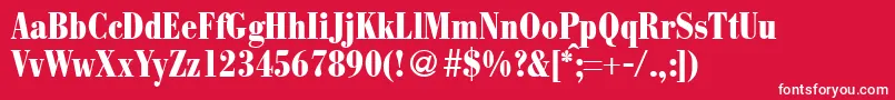 ModernbodonicondheavyRegular Font – White Fonts on Red Background