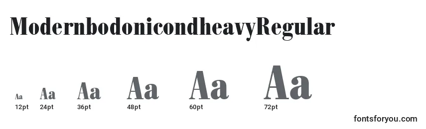 Размеры шрифта ModernbodonicondheavyRegular