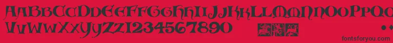 Scribish-Schriftart – Schwarze Schriften auf rotem Hintergrund