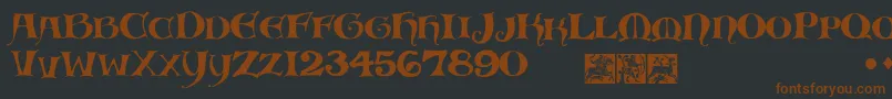Scribish Font – Brown Fonts on Black Background