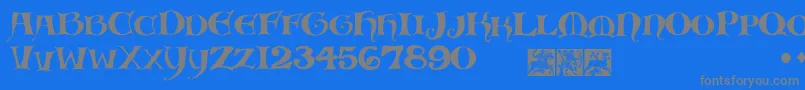 フォントScribish – 青い背景に灰色の文字
