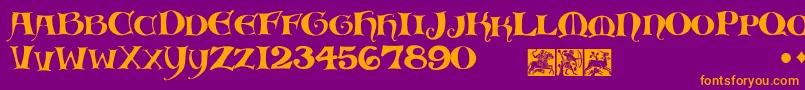 Scribish Font – Orange Fonts on Purple Background