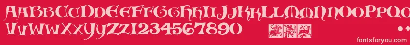 Scribish Font – Pink Fonts on Red Background