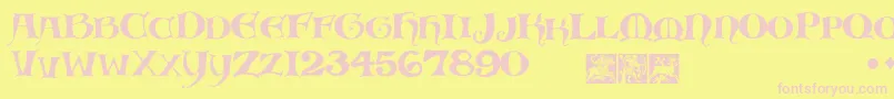 Fonte Scribish – fontes rosa em um fundo amarelo