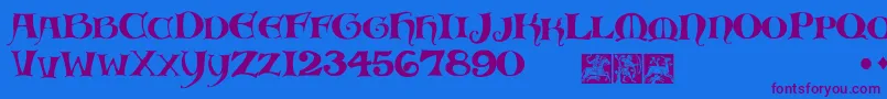 Шрифт Scribish – фиолетовые шрифты на синем фоне