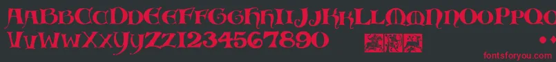 Scribish Font – Red Fonts on Black Background