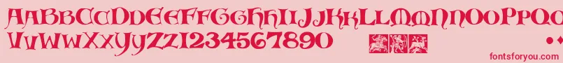 Scribish-fontti – punaiset fontit vaaleanpunaisella taustalla